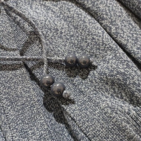 I HEART RONSON Heather Blue Cotton Knit Peplum Cardigan - Picture 5 of 6